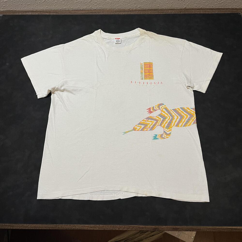 Vintage Jimmy Buffett Shirt Mens Large Off To See The Lizard Tour 89 USA